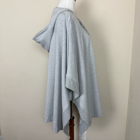 L'AGENCE Lizzy Lace Up Grey Hooded Poncho - Picture 10 of 16